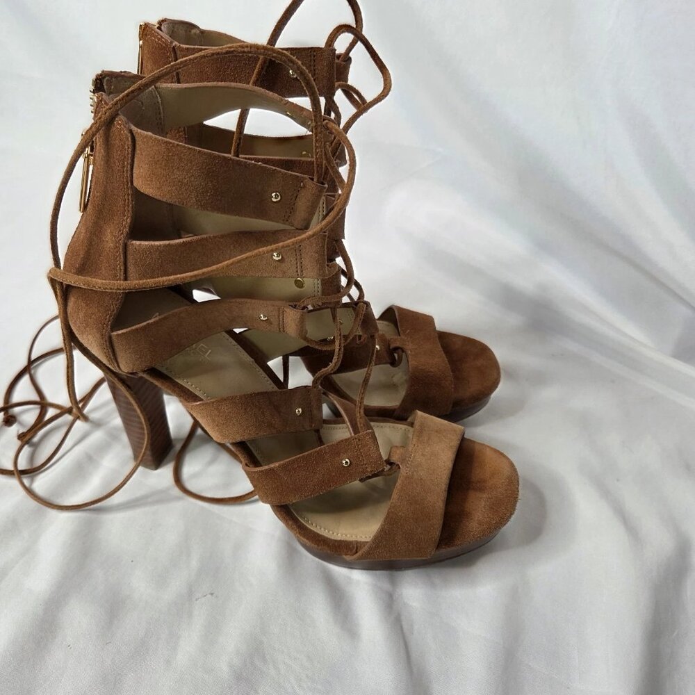 Michael Kors Women's Size 8 Sofia Gladiator Heels Brown Suede - Picture 11 of 15
